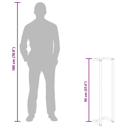 Portasciugamani Bianco 25x20x95 cm in Acciaio
