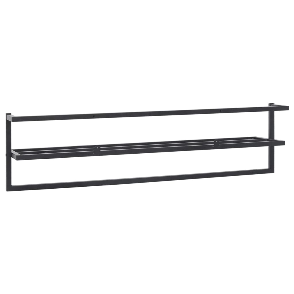 Portasciugamani Nero 95x25x22 cm in Ferro - homemem39