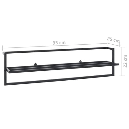 Portasciugamani Nero 95x25x22 cm in Ferro - homemem39