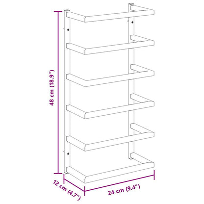 Portasciugamani Bianco 24x12x48 cm in Acciaio