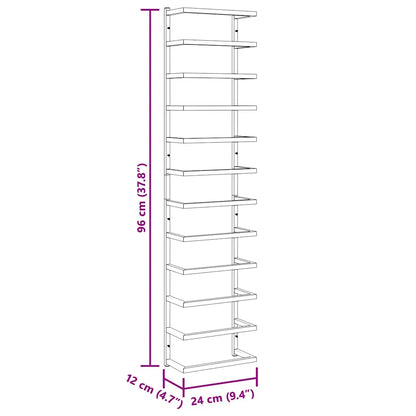 Schwarzer Handtuchhalter 24x12x96 cm aus Stahl