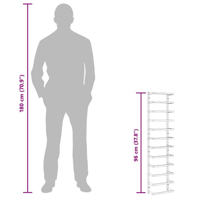 Portasciugamani Bianco 24x12x96 cm in Acciaio