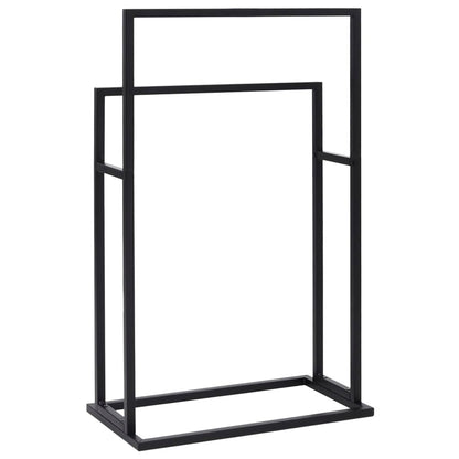 Portasciugamani Autoportante Nero 48x24x78,5 cm in Ferro - homemem39