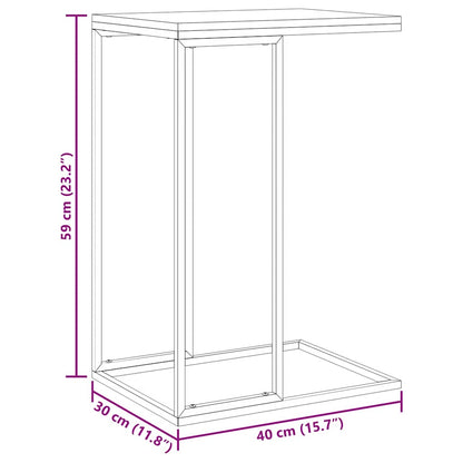 Tavolino da Salotto Nero 40x30x59 cm in Legno Multistrato | homemem39