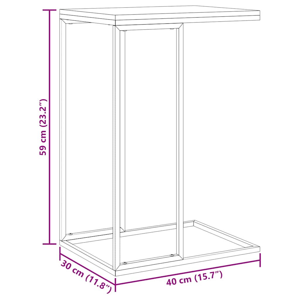 Tavolino da Salotto Bianco 40x30x59 cm in Legno Multistrato | homemem39