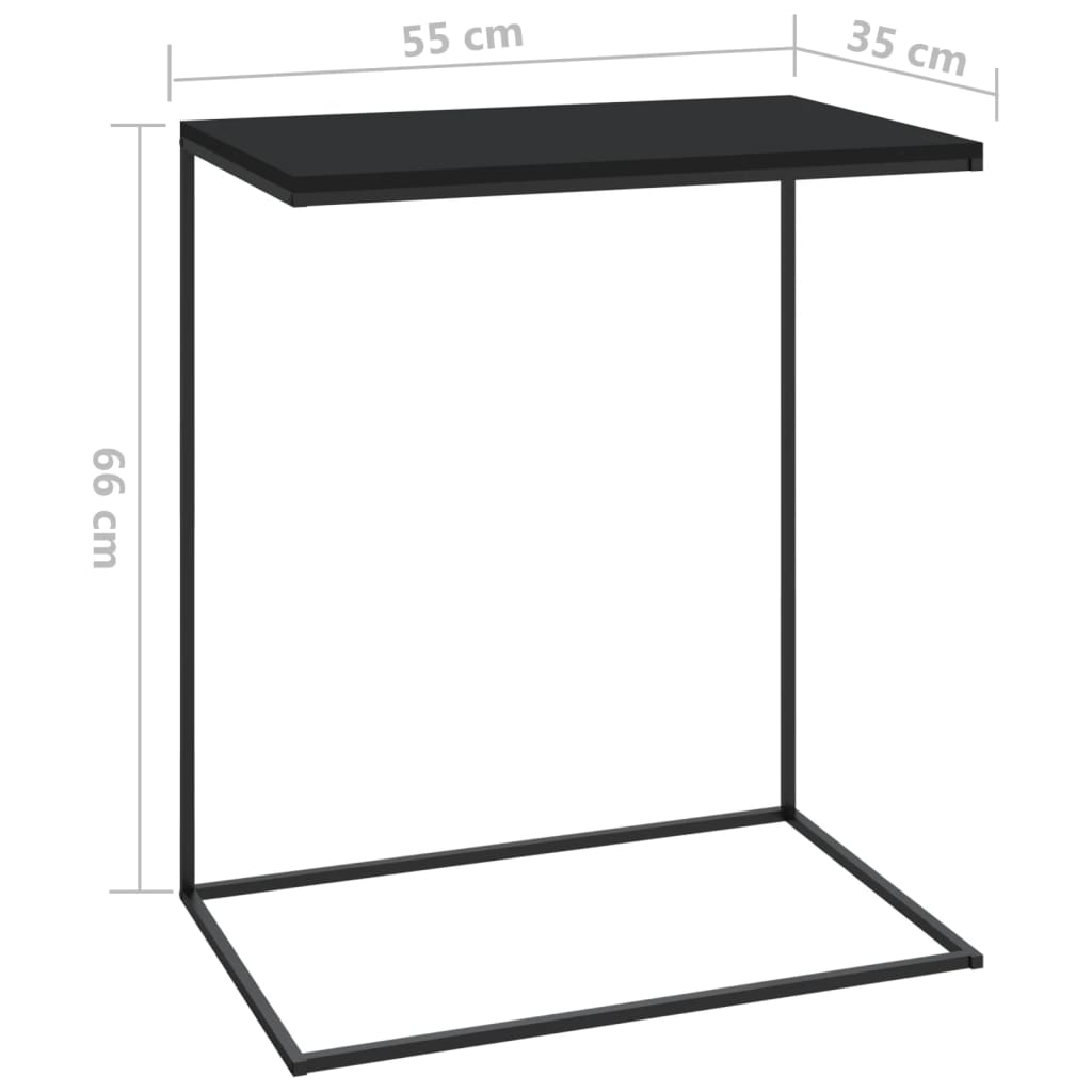 Tavolino da Salotto Nero 55x35x66 cm in Legno Multistrato
