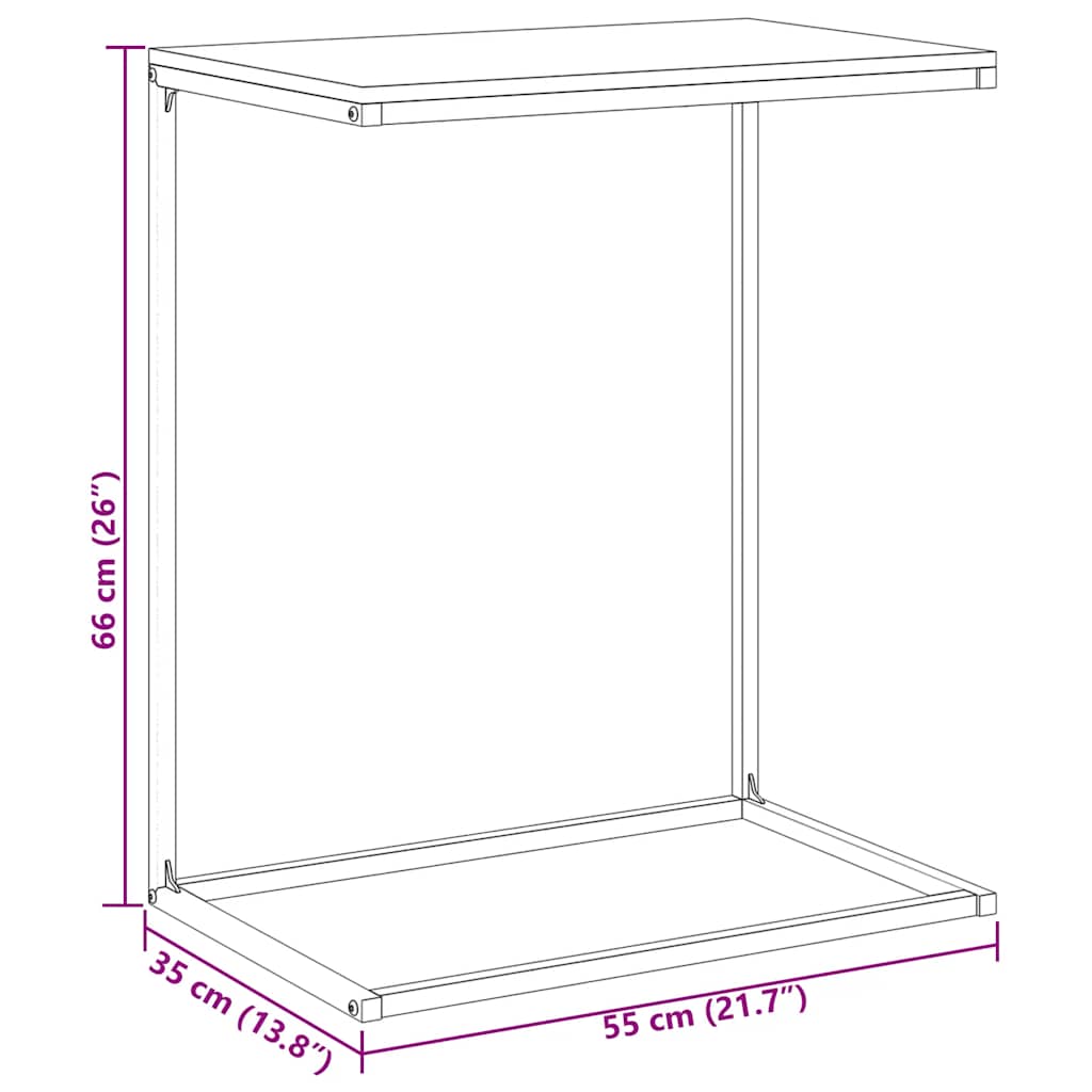 Tavolino da Salotto Nero 55x35x66 cm in Legno Multistrato | homemem39