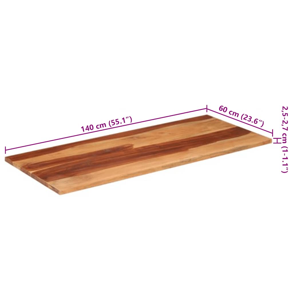 Piano del Tavolo 140x60x(2,5-2,7) cm Legno Massello di Acacia | homemem39