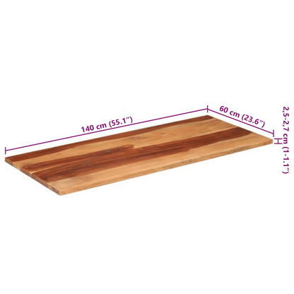 Piano del Tavolo 140x60x(2,5-2,7) cm Legno Massello di Acacia | homemem39