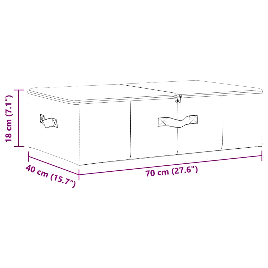 Scatole Portaoggetti 2pz in Tessuto 70x40x18 cm Crema - homemem39