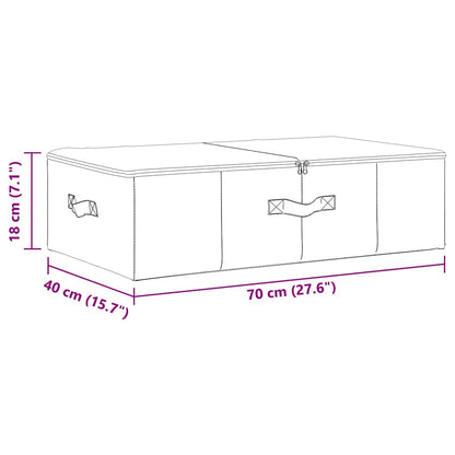 Scatole Portaoggetti 2pz in Tessuto 70x40x18 cm Crema - homemem39