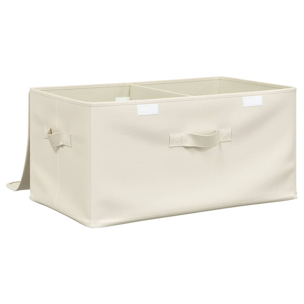 Scatole Portaoggetti 2pz in Tessuto 43x34x23 cm Crema