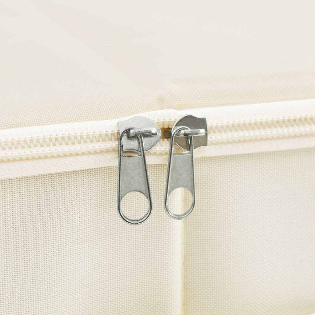 Scatole Portaoggetti 2pz in Tessuto 43x34x23 cm Crema