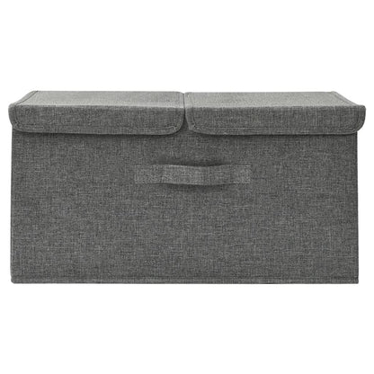 Scatola Portaoggetti in Tessuto 50x30x25 cm Antracite - homemem39