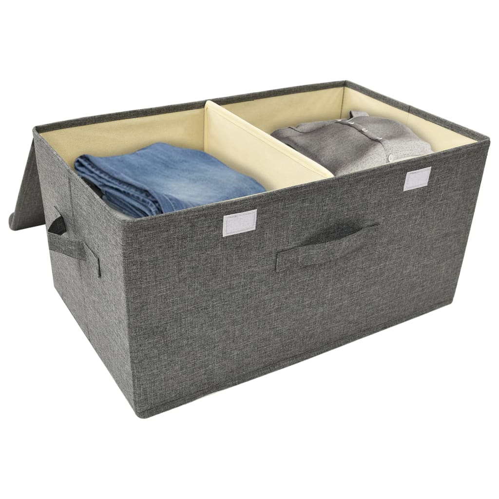 Scatola Portaoggetti in Tessuto 50x30x25 cm Antracite - homemem39