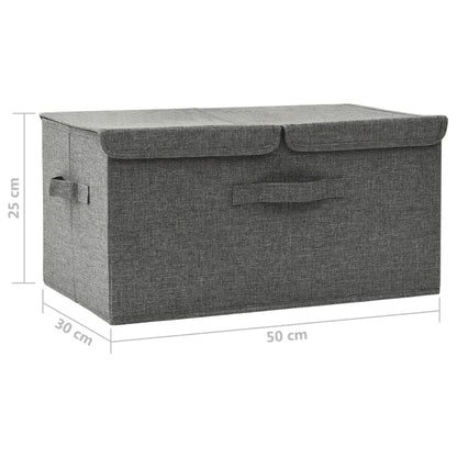 Scatola Portaoggetti in Tessuto 50x30x25 cm Antracite - homemem39