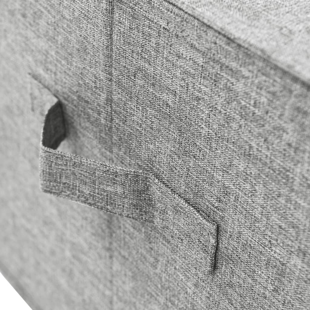 Scatole Portaoggetti 2pz in Tessuto 50x30x25 cm Grigio - homemem39