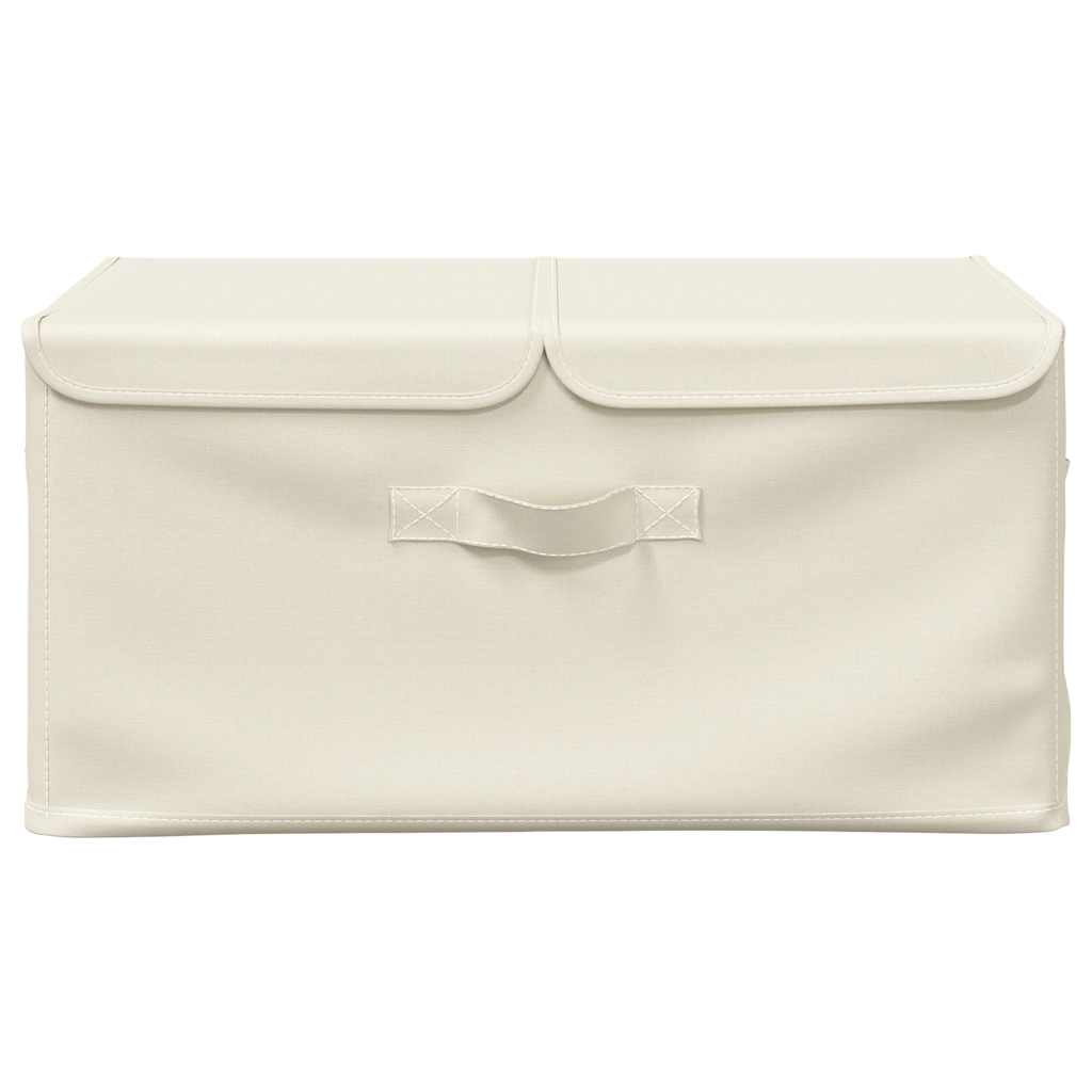 Scatole Portaoggetti 2pz in Tessuto 50x30x25 cm Crema - homemem39