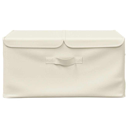 Scatole Portaoggetti 2pz in Tessuto 50x30x25 cm Crema - homemem39