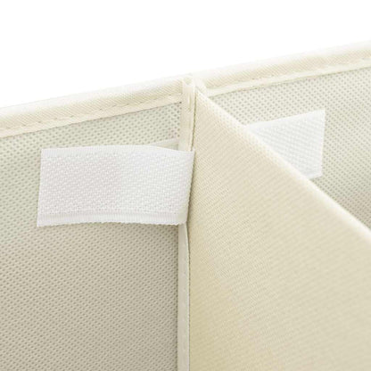 Scatole Portaoggetti 2pz in Tessuto 50x30x25 cm Crema - homemem39