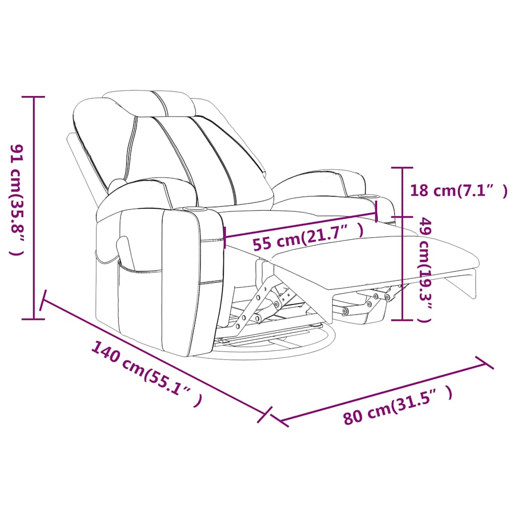 Poltrona Massaggiante a Dondolo Antracite in Similpelle