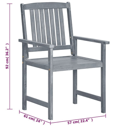 Sedie da Giardino 8 pz in Legno Massello di Acacia Grigio - homemem39