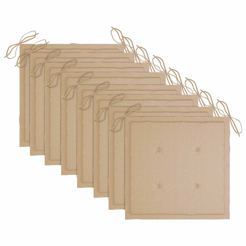 Sedie da Giardino con Cuscini 8 pz in Massello di Acacia Grigie - homemem39