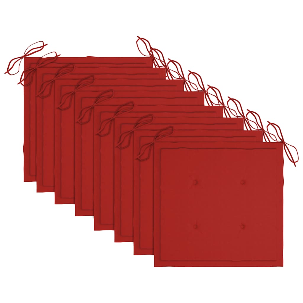 Sedie da Giardino con Cuscini 8 pz in Massello di Acacia Grigie - homemem39