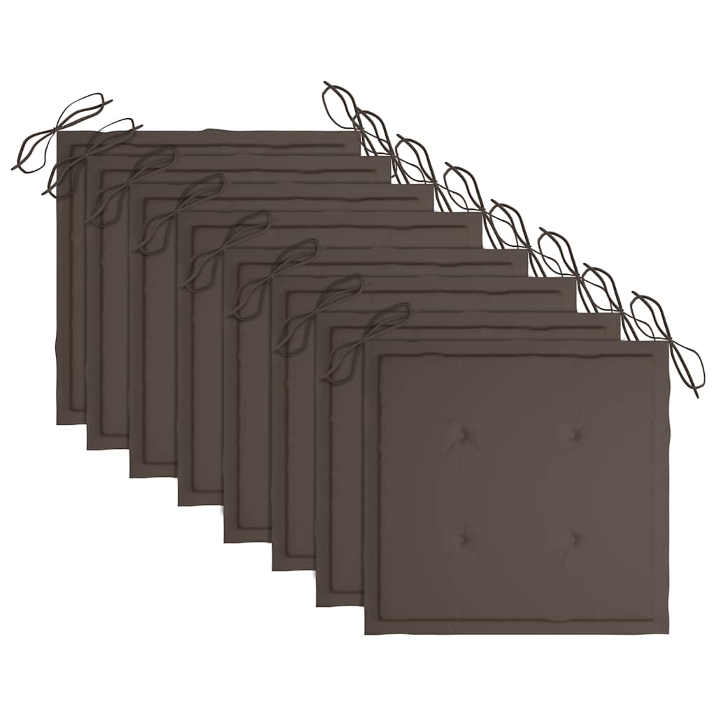 Sedie da Giardino con Cuscini 8 pz in Massello di Acacia Grigie - homemem39