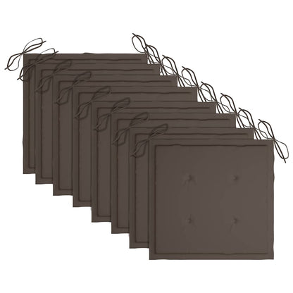 Sedie da Giardino con Cuscini 8 pz in Massello di Acacia Grigie - homemem39