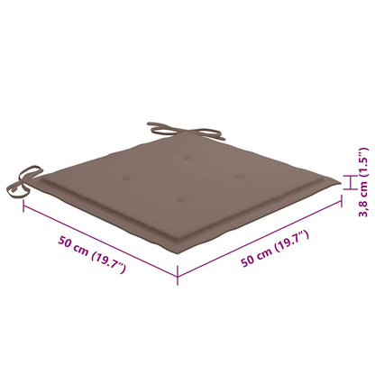 Sedie da Giardino con Cuscini 8 pz in Massello di Acacia Grigie - homemem39