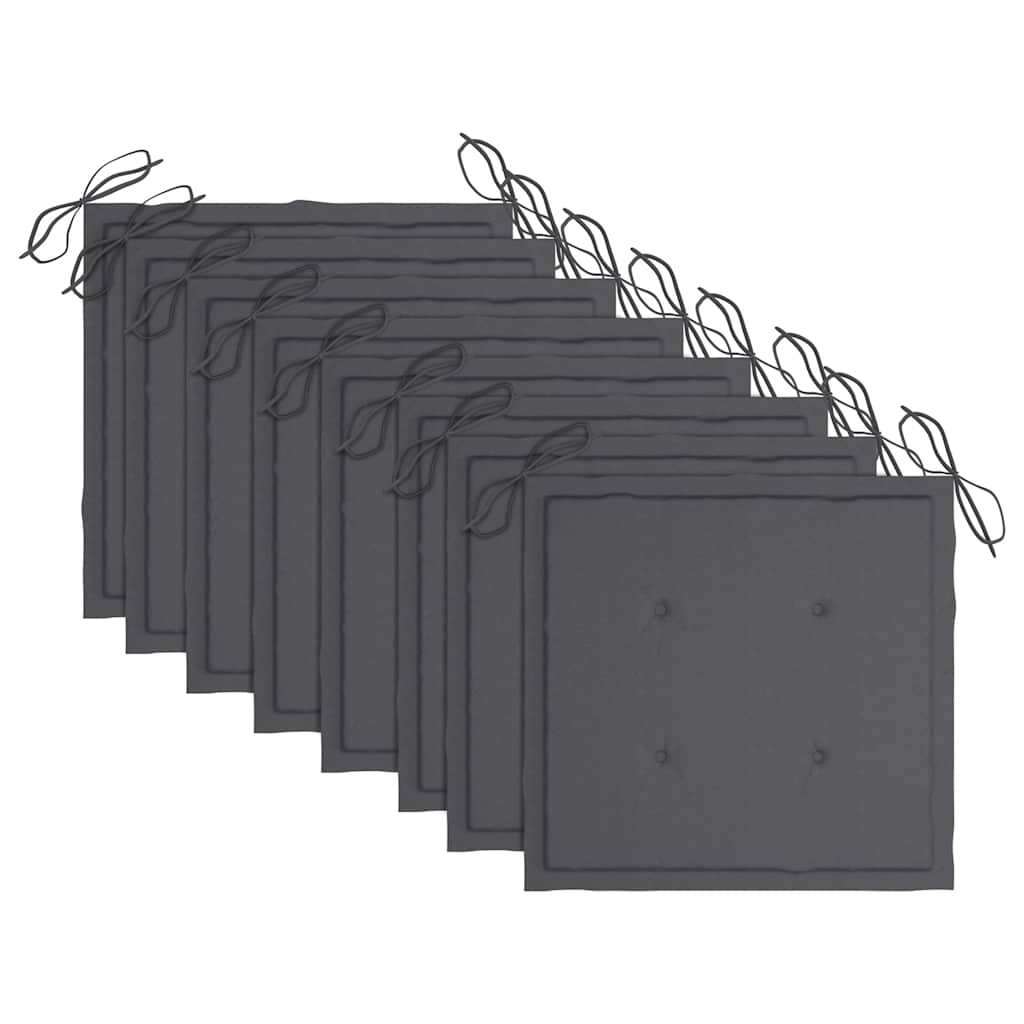 Sedie da Giardino Pieghevoli 8 pz con Cuscini Massello Acacia - homemem39