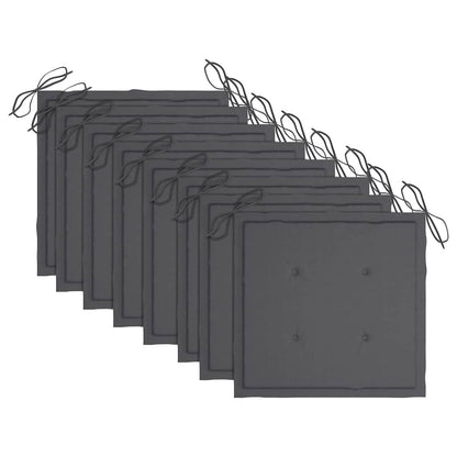 Sedie da Giardino Pieghevoli 8 pz con Cuscini Massello Acacia - homemem39