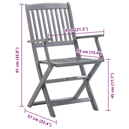 Sedie da Giardino Pieghevoli 8 pz con Cuscini Massello Acacia | homemem39