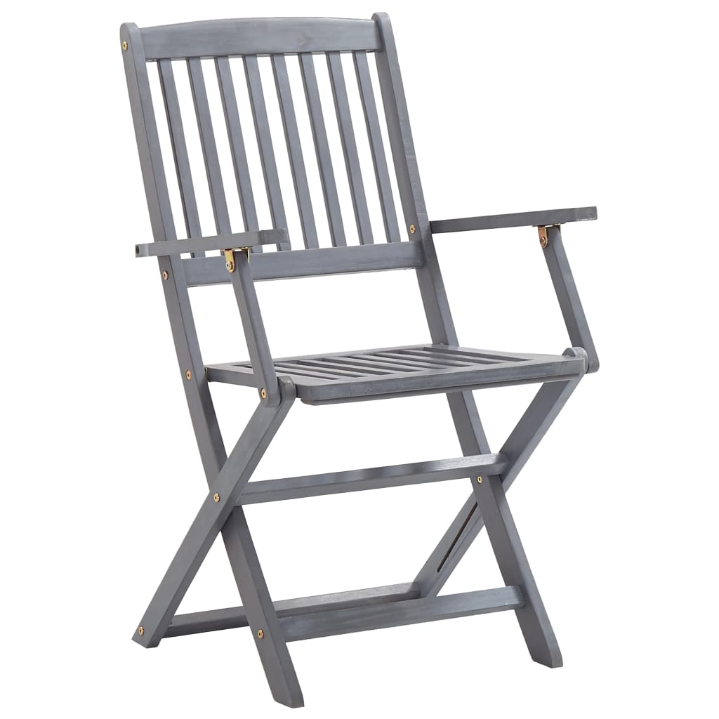 Sedie da Giardino Pieghevoli 8 pz con Cuscini Massello Acacia | homemem39