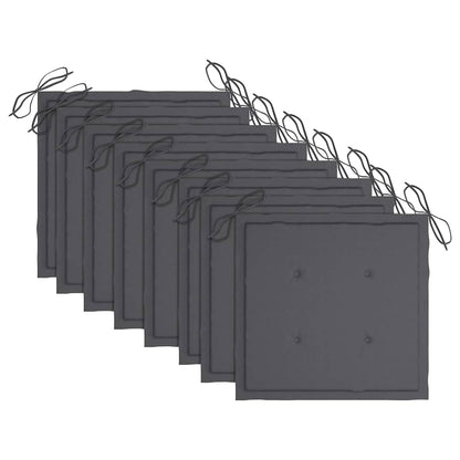 Set di 8 sedie pieghevoli con cuscini in legno massello di acacia