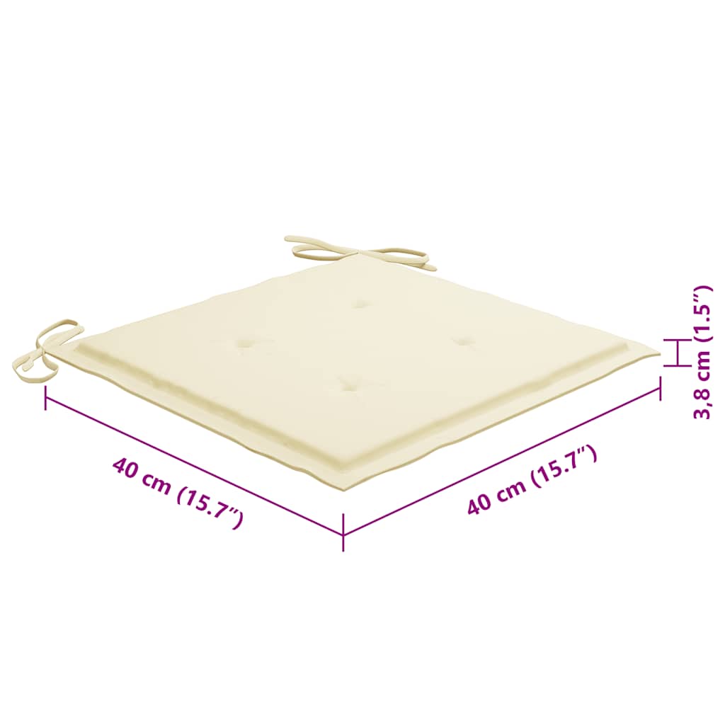 Sedie da Giardino Pieghevoli 8 pz con Cuscini Massello Acacia - homemem39