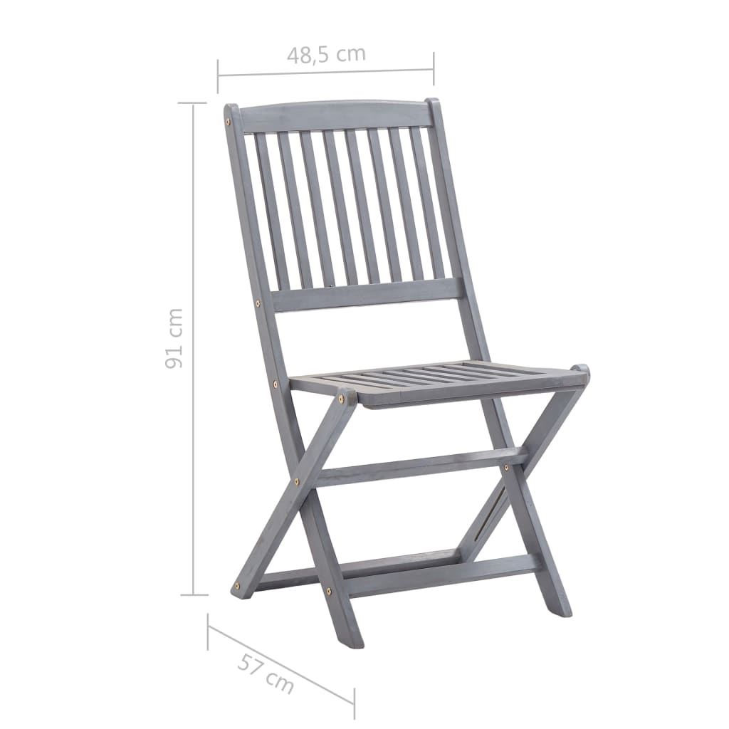 Sedie da Giardino Pieghevoli 8 pz con Cuscini Massello Acacia | homemem39