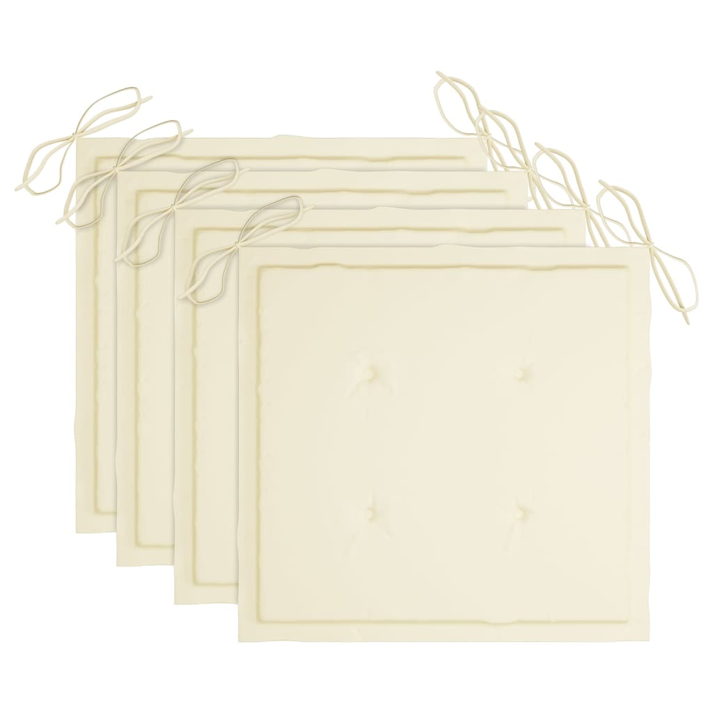 Sedie da Giardino con Cuscini 4 pz in Legno Massello di Acacia - homemem39