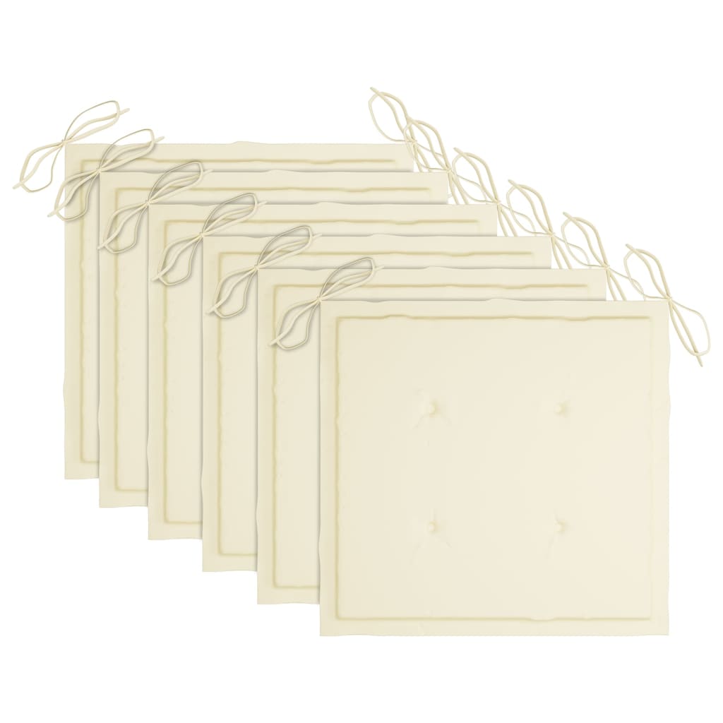 Sedie da Giardino con Cuscini 6 pz in Legno Massello di Acacia - homemem39