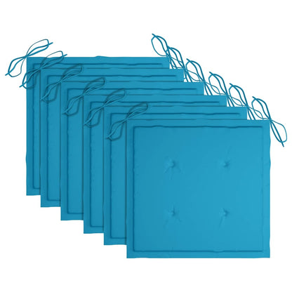 Sedie da Giardino con Cuscini 6 pz in Legno Massello di Acacia - homemem39