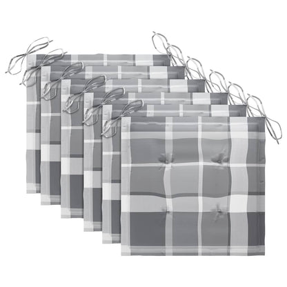 Sedie da Giardino con Cuscini 6 pz in Legno Massello di Acacia - homemem39