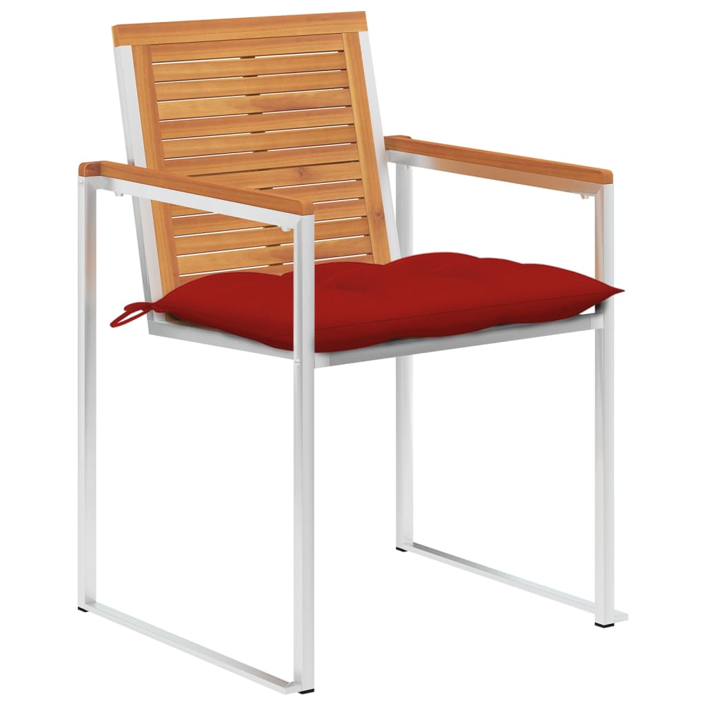 Sedie da Giardino con Cuscini 6 pz in Legno Massello di Acacia - homemem39