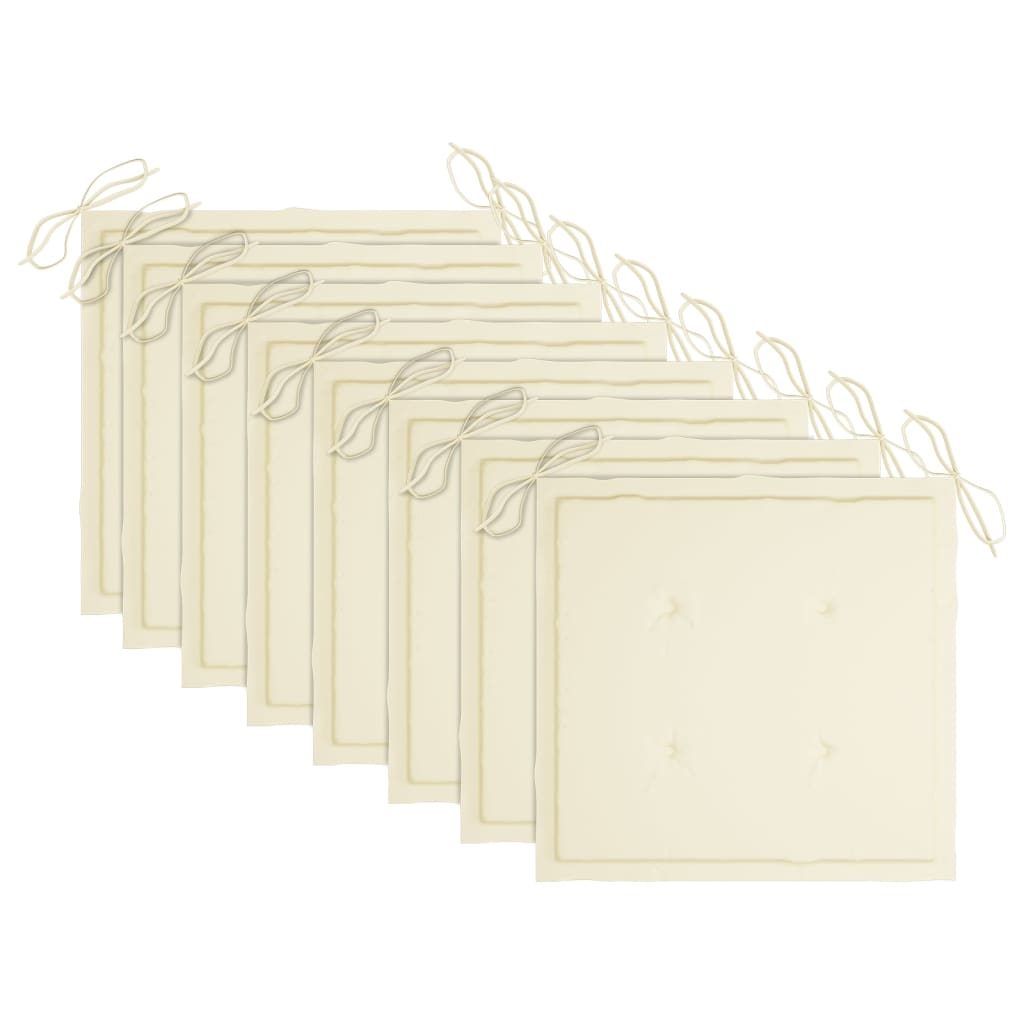 Sedie da Giardino con Cuscini 8 pz in Legno Massello di Acacia - homemem39