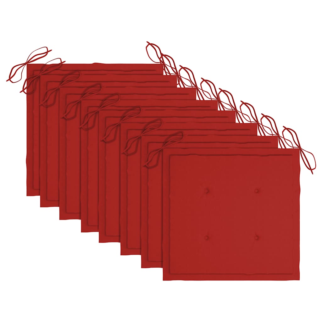 Sedie da Giardino con Cuscini 8 pz in Legno Massello di Acacia - homemem39