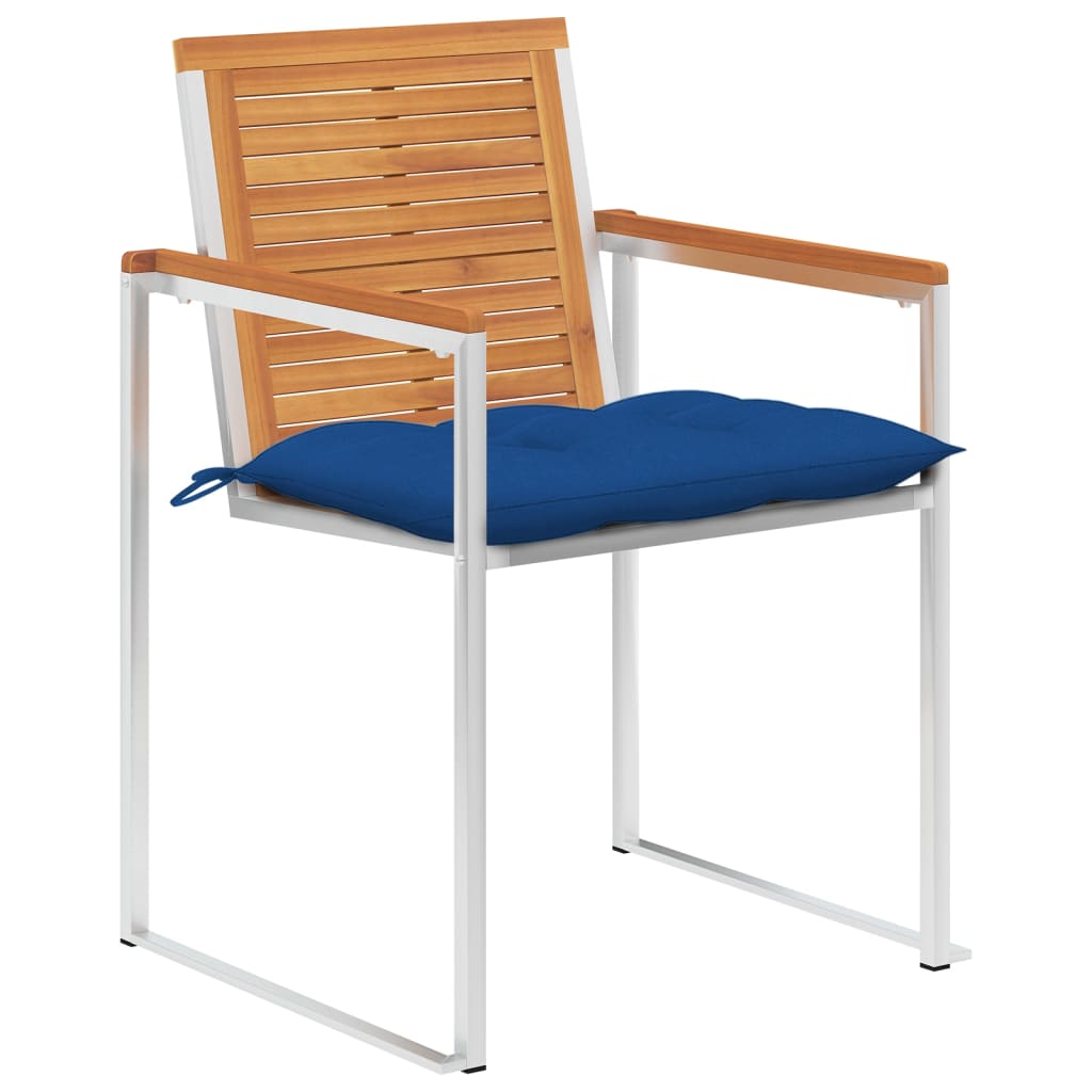 Sedie da Giardino con Cuscini 8 pz in Legno Massello di Acacia - homemem39