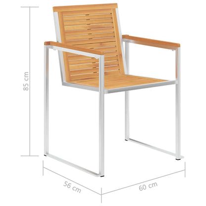 Sedie da Giardino 6 pz Legno Massello di Teak e Acciaio Inox - homemem39