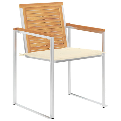 Sedie da Giardino con Cuscini 4 pz in Legno Massello di Teak - homemem39