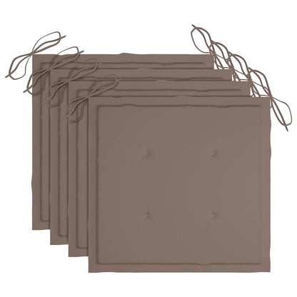 Sedie da Giardino con Cuscini 4 pz in Legno Massello di Teak - homemem39