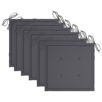 Sedie da Giardino con Cuscini 6 pz in Legno Massello di Teak - homemem39